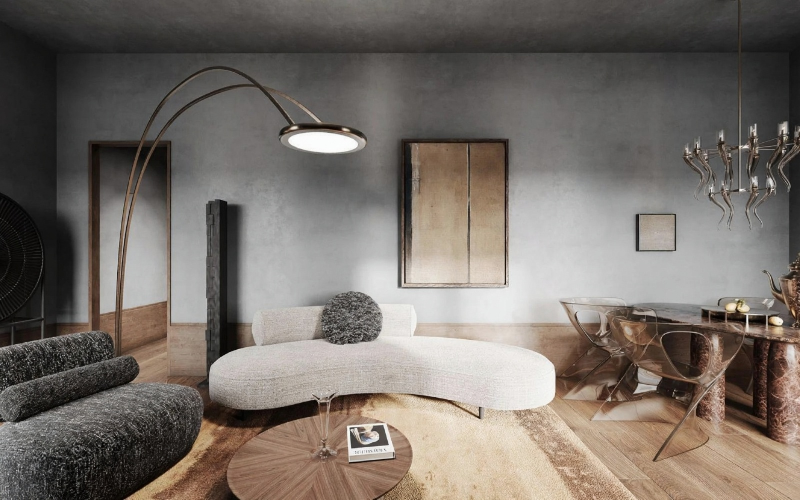 Современный интерьер с инновационными технологиями и дизайнерской мебелью в клубном доме Коллекционер